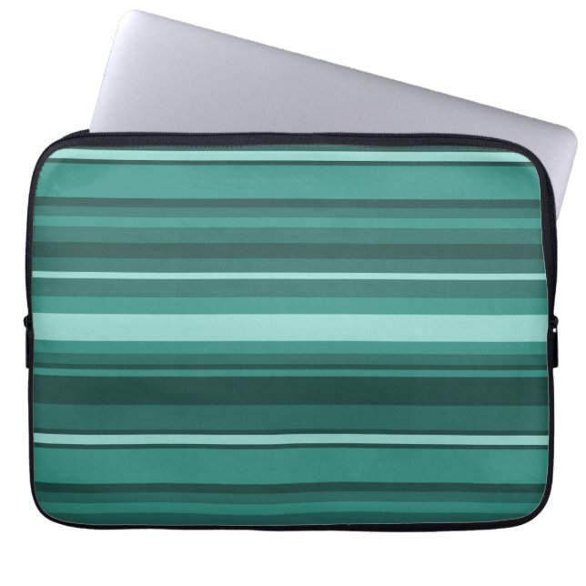 Protection Pour Ordinateur Portable Bandes turquoises (Devant)