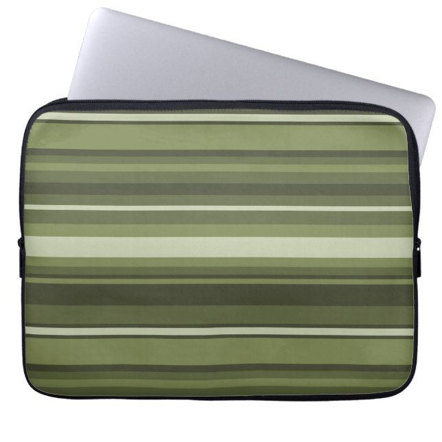 Protection Pour Ordinateur Portable Bandes vert olive (Devant)