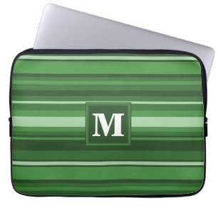 Protection Pour Ordinateur Portable Bandes vertes monogrammes