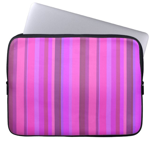 Protection Pour Ordinateur Portable Bandes verticales roses (Devant)