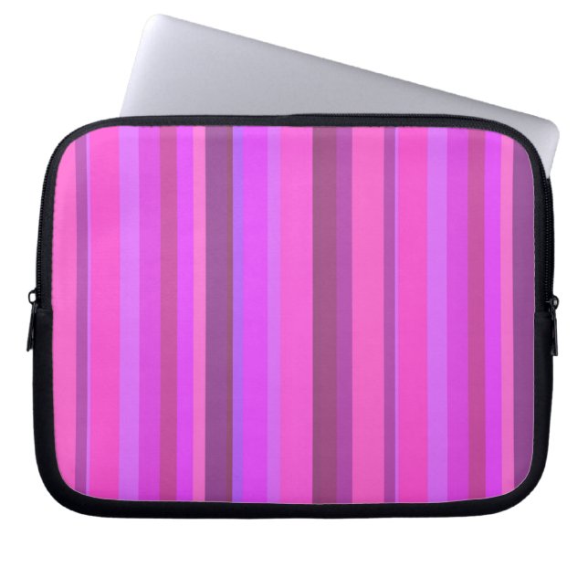 Protection Pour Ordinateur Portable Bandes verticales roses (Devant)