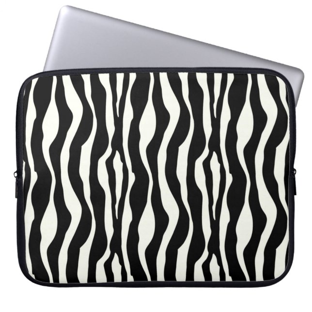 Protection Pour Ordinateur Portable Bandes zébrées - Noir et Blanc (Devant)