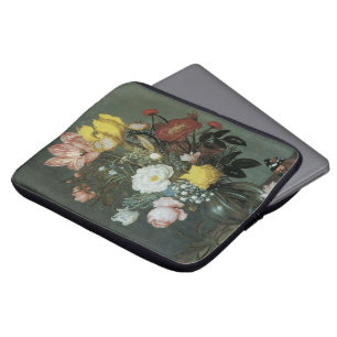 Protection Pour Ordinateur Portable Baroque Ancien, Bouquet de Fleurs dans un Vase en