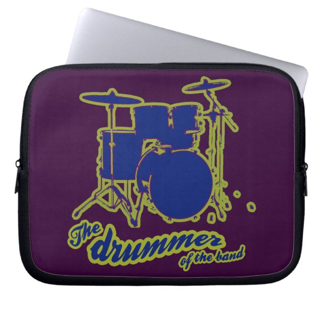 Protection Pour Ordinateur Portable batteur bleu du groupe (Devant)