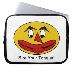 Protection Pour Ordinateur Portable Bite Ta Langue Drôle Visage Jaune