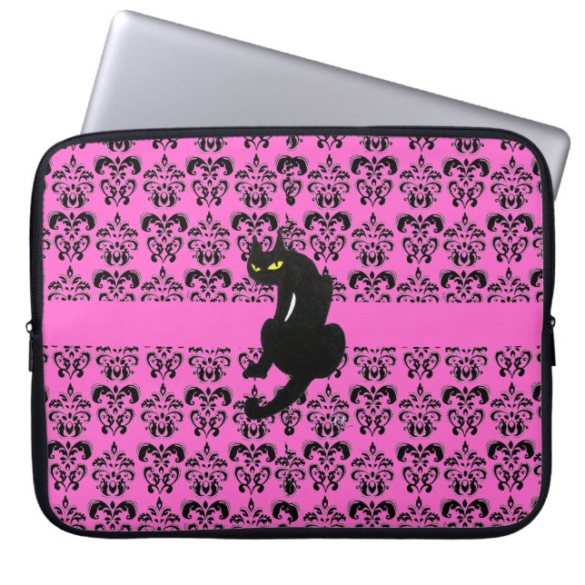 Protection Pour Ordinateur Portable BLACK CAT DAMASK black purple (Devant)