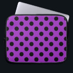 Protection Pour Ordinateur Portable Black polka dots on purple<br><div class="desc">Black polka dots on purple</div>