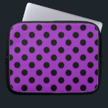Protection Pour Ordinateur Portable Black polka dots on purple<br><div class="desc">Black polka dots on purple</div>