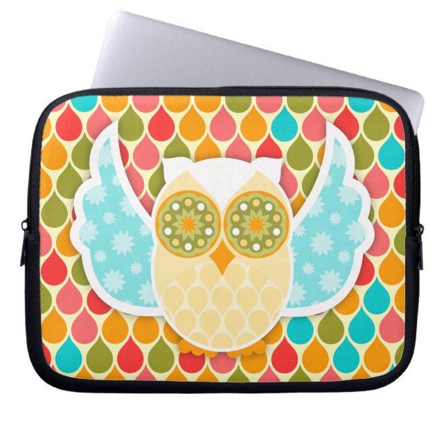 Protection Pour Ordinateur Portable Blanc de Boheme de hibou (Devant)