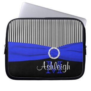 Protection Pour Ordinateur Portable Blanc de noir bleu avec la douille d'ordinateur