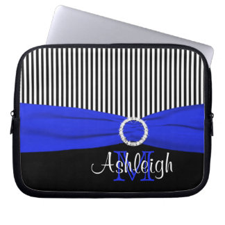 Protection Pour Ordinateur Portable Blanc de noir bleu avec la douille d'ordinateur