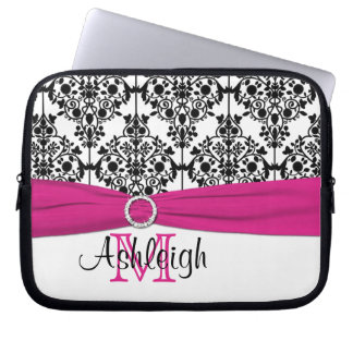 Protection Pour Ordinateur Portable Blanc noir rose avec la douille d'ordinateur