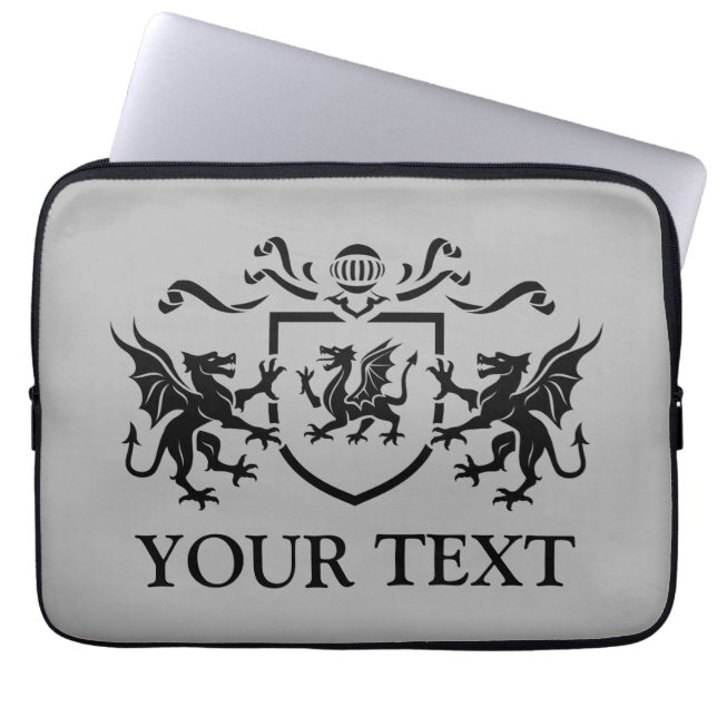 Protection Pour Ordinateur Portable Blason fait sur commande de dragon (Devant)