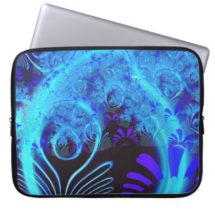 Protection Pour Ordinateur Portable Bleu Abstrait Bleu Flore Nature Motif Beaux Arts