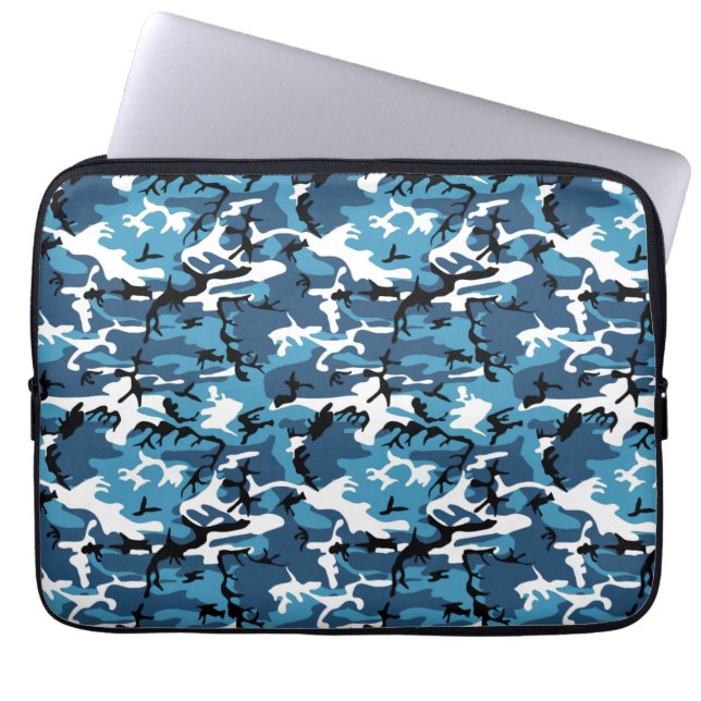 Protection Pour Ordinateur Portable Bleu Camo d'hiver (Devant)