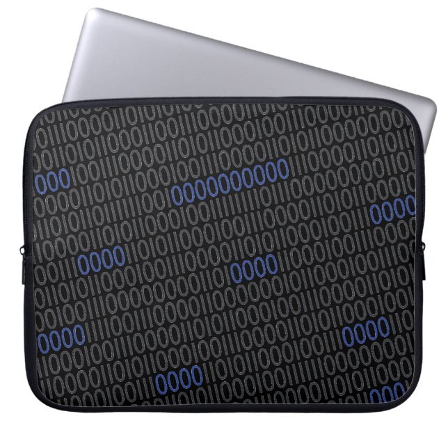 Protection Pour Ordinateur Portable Bleu gris de nombres binaire (Devant)