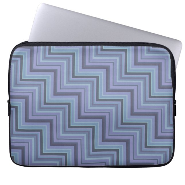 Protection Pour Ordinateur Portable Bleu gris rayures motif (Devant)