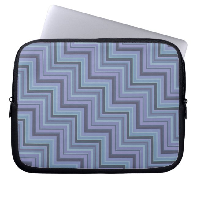 Protection Pour Ordinateur Portable Bleu gris rayures motif (Devant)