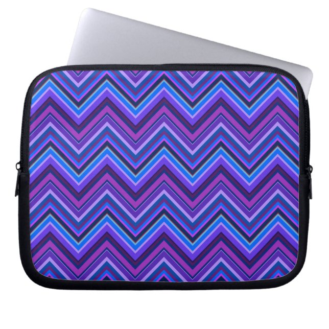 Protection Pour Ordinateur Portable Blue and purple zigzag (Devant)