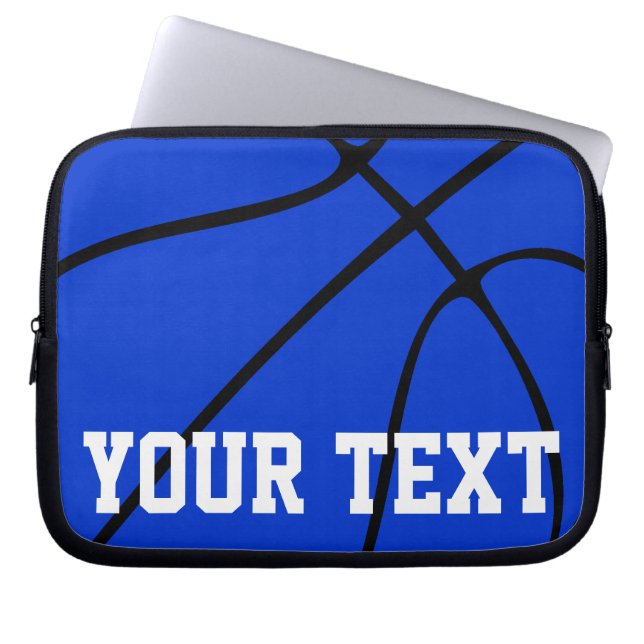Protection Pour Ordinateur Portable Blue Basket Coach/Joueur Personnalisé Nom/Texte de (Devant)