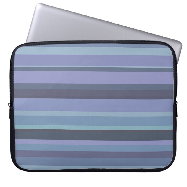 Protection Pour Ordinateur Portable Blue-grey horizontal stripes (Devant)