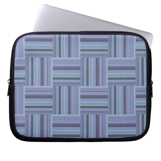 Protection Pour Ordinateur Portable Blue-grey stripes weave pattern (Devant)