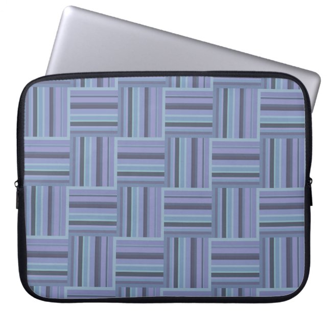 Protection Pour Ordinateur Portable Blue-grey stripes weave pattern (Devant)