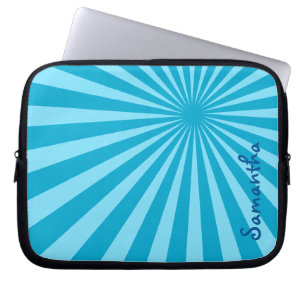 Protection Pour Ordinateur Portable Blue Sunburst "Ajouter votre nom"