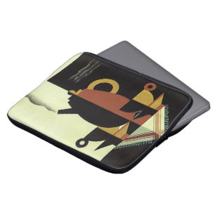 Protection Pour Ordinateur Portable Boissons de boissons vintage Cafetière avec tasses