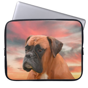 Protection Pour Ordinateur Portable Boîte à chien Boxer mignonne peinture à l'huile co