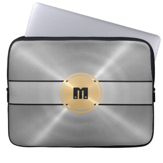 Protection Pour Ordinateur Portable Bouton métal et or en acier inoxydable brillant en