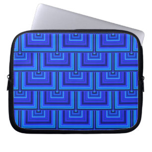 Protection Pour Ordinateur Portable Brayures bleues carré motif