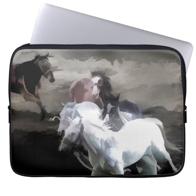 Protection Pour Ordinateur Portable Breaking Free - Chevaux sauvages (Devant)