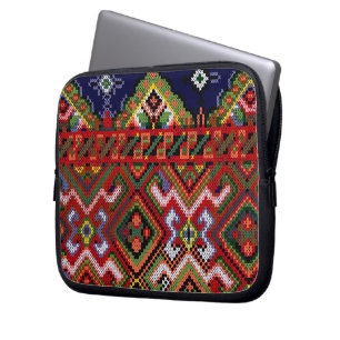 Protection Pour Ordinateur Portable Broderie Ukrainienne au Point de Croix Néoprène Zi