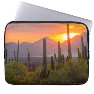Protection Pour Ordinateur Portable Cactus du désert au coucher du soleil, Arizona