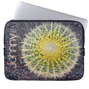 Protection Pour Ordinateur Portable Cactus tropical sur le jaune de vert de gravier