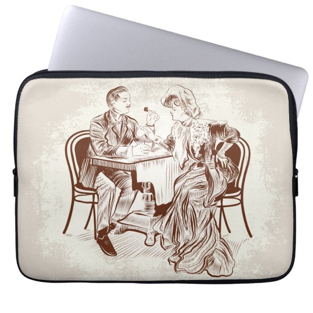 Protection Pour Ordinateur Portable café et amour (Devant)