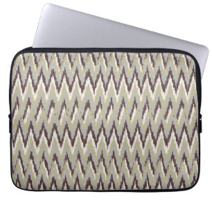 Protection Pour Ordinateur Portable Café et Sage iKat ZigZag Motif