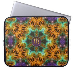 Protection Pour Ordinateur Portable Cahier Étoile Magique Violet Doré Monogramme