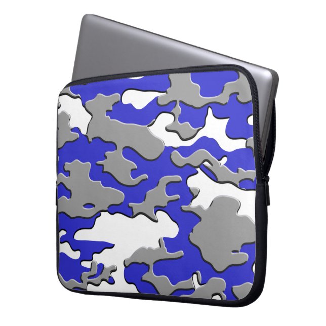 Protection Pour Ordinateur Portable camo du bleu 3d (devant gauche)