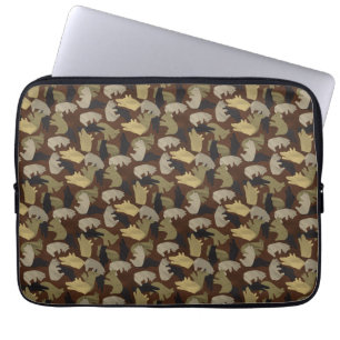 Protection Pour Ordinateur Portable Camouflage animal Silhouette Brown