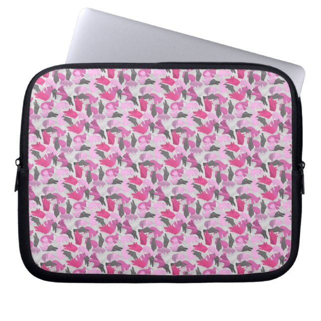 Protection Pour Ordinateur Portable Camouflage animal Silhouette rose (Devant)