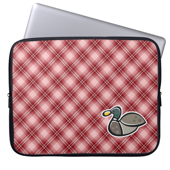 Protection Pour Ordinateur Portable Canard rouge de plaid (Devant)
