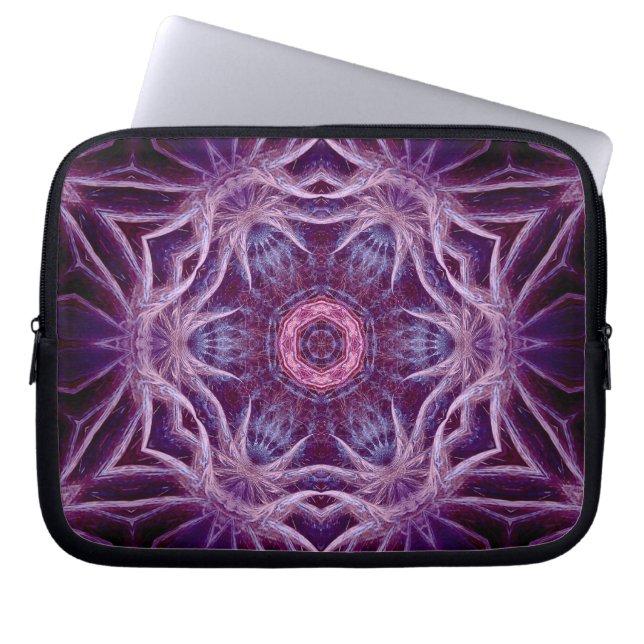 Protection Pour Ordinateur Portable Carnet d'art violet fractal Hexagon Star (Devant)