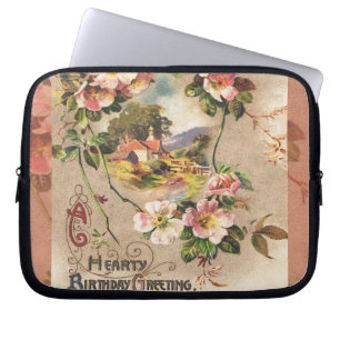 Protection Pour Ordinateur Portable Carte d'anniversaire vintage