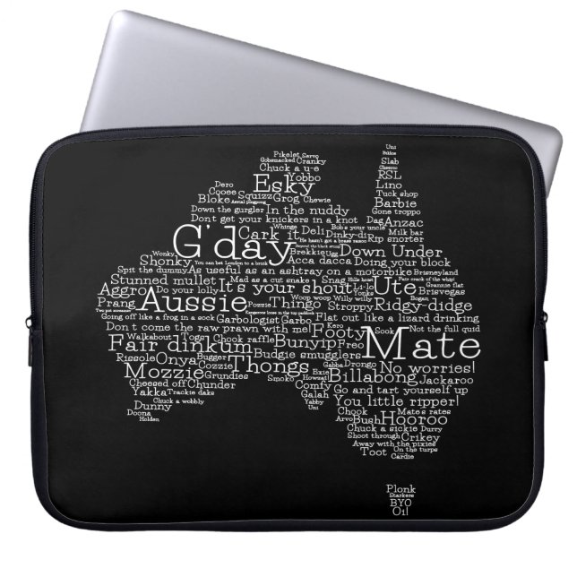 Protection Pour Ordinateur Portable Carte de l'argot australien (Devant)