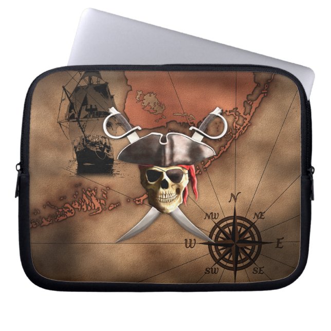 Protection Pour Ordinateur Portable Carte de pirate (Devant)