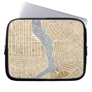 Protection Pour Ordinateur Portable Carte dorée de ville de New York