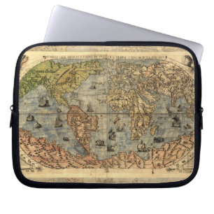 Protection Pour Ordinateur Portable Carte du monde Atlas Vintage Continents historique
