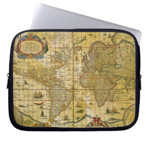 Protection Pour Ordinateur Portable Carte vintage du monde